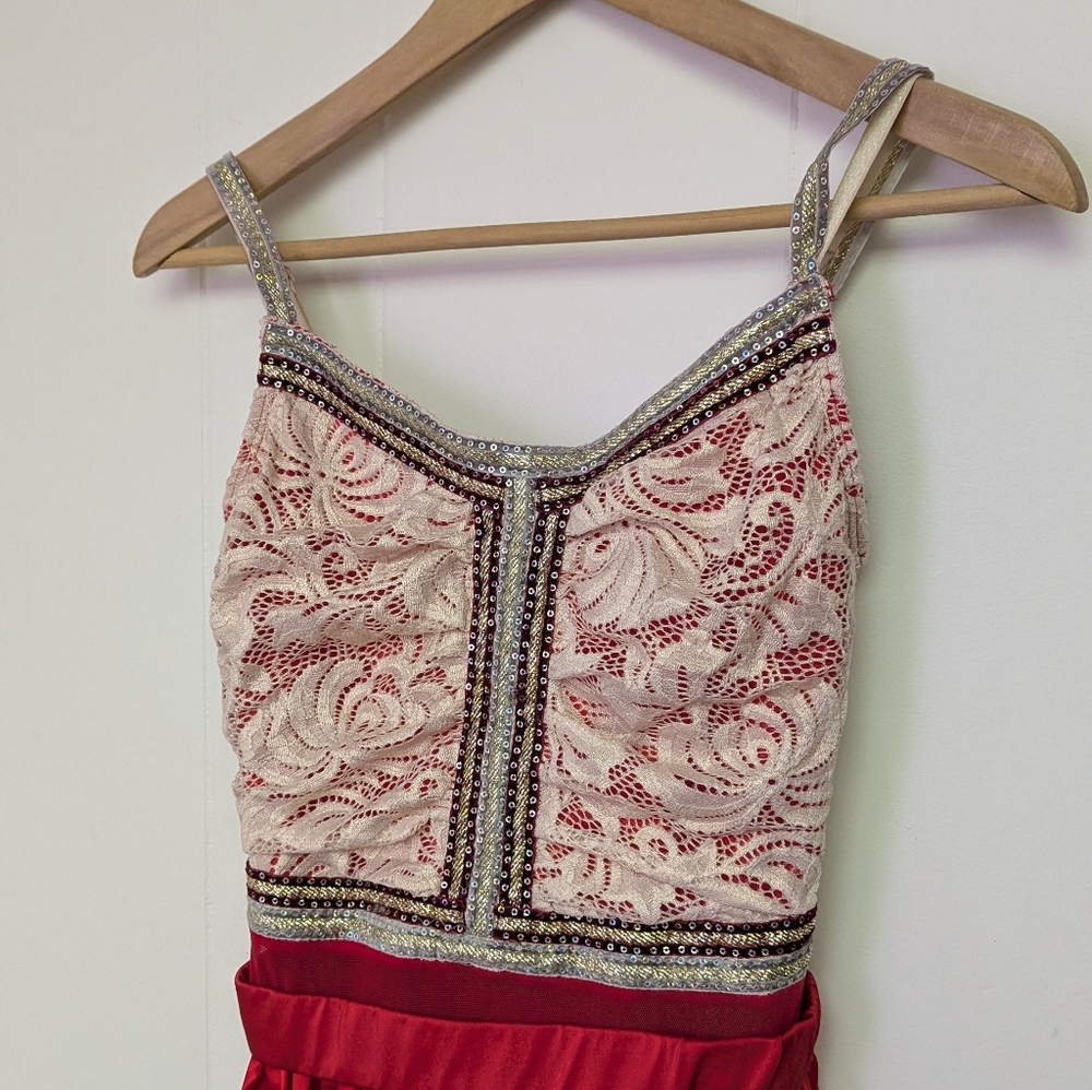 Red Jai Ho 11236 Bollywood Dance Dress By Weissman Size Adult M - Picture 4 of 11